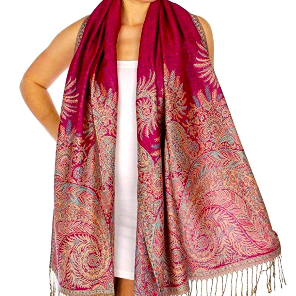 NWOT PINK-BLUE PASHMINA/SCARF